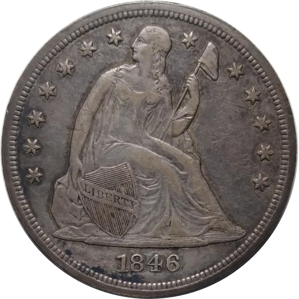 1846-Liberty-Seated-Dollar-Variety-Oc-1-Rarity1-2,300-Estimated-Survivors